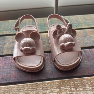 Mini Melissa Pink Sandals with Bow Detail